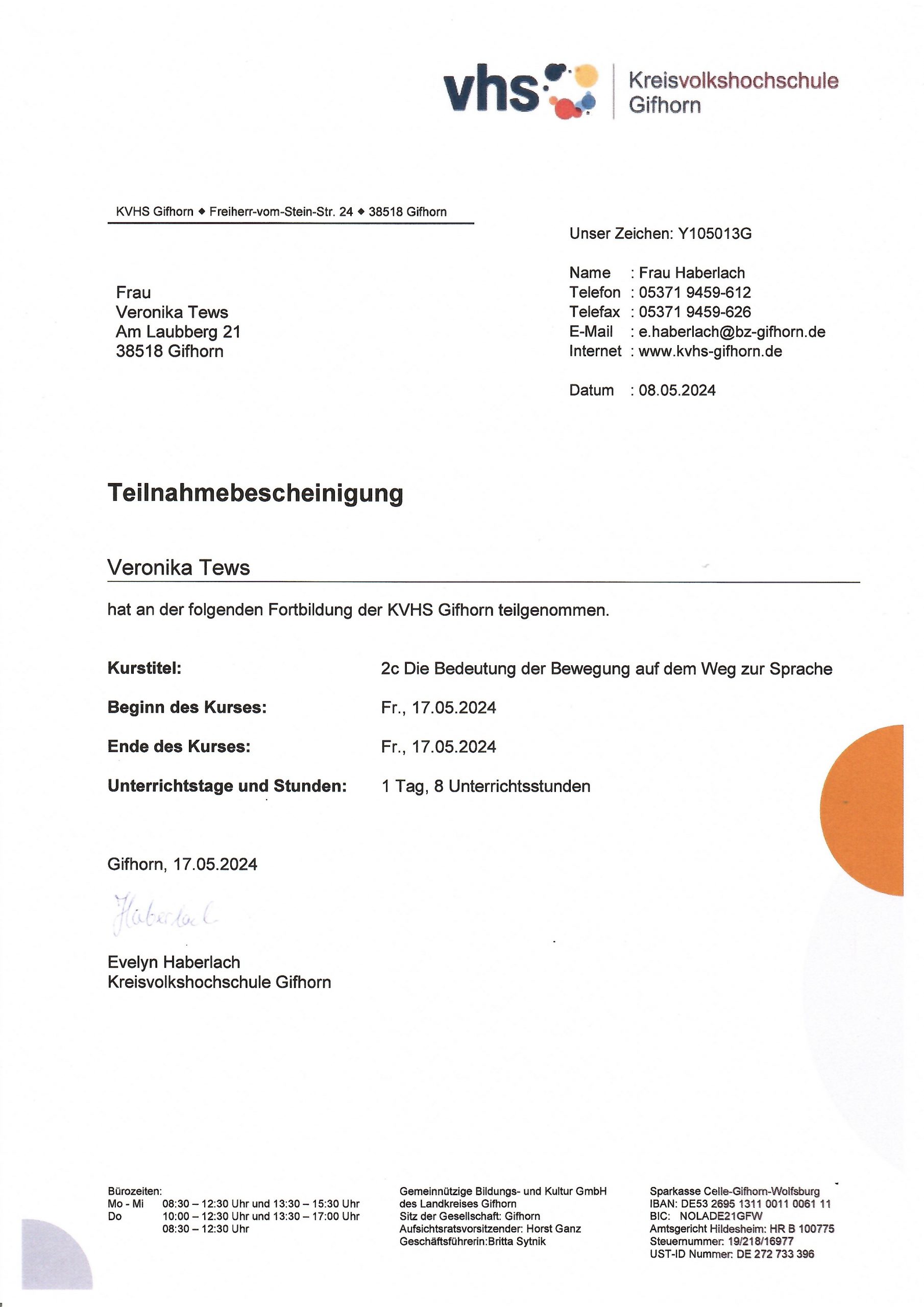 2024 05 17 Bedeutung der Bewegung auf dem Weg zur Sprache