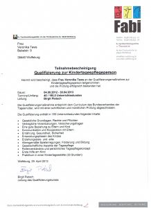 Veronika Tews Qualifizierung Kindertagespflegeperson